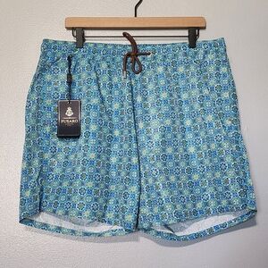 FUSARO ANTONIO Swim Trunks Shorts Mens Plus 2X Blue Italian Beach Pool NWT